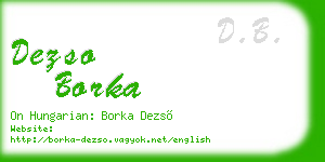 dezso borka business card